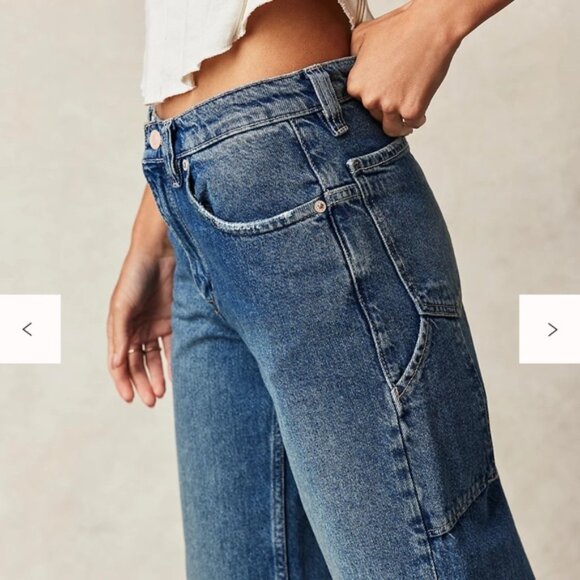 We The Free Tinsley Baggy High Rise Straight Leg Jeans Size 24 - Picture 5 of 15